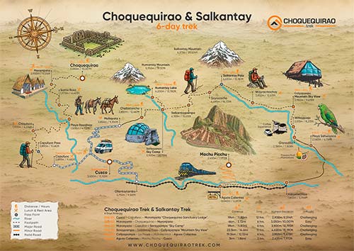 Map: Choquequirao Trek & Salkantay Trek 6 Days