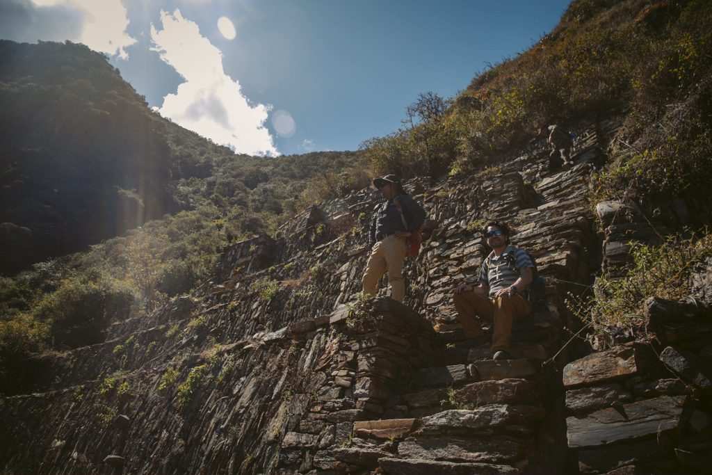 Choquequirao: The Real History Of The “Sister City Of Machu Picchu” The World Still Doesn’t Know 4 Two tourists on the terraces of the Choquequirao citadel